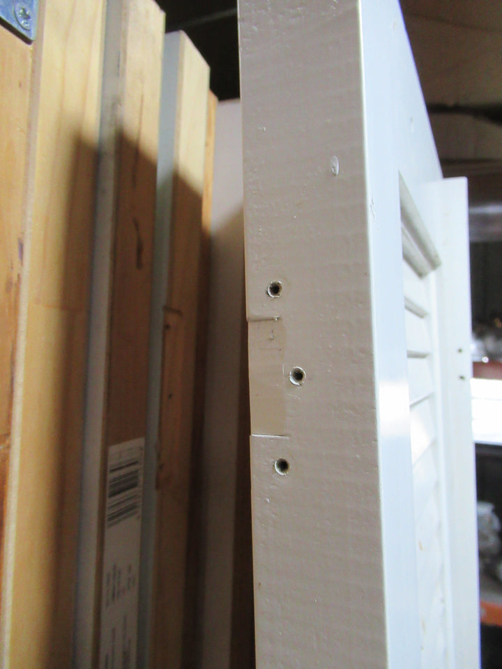 2 Panel Paint Finished  Lourve French Doors 1980H x 302-610W x 30D