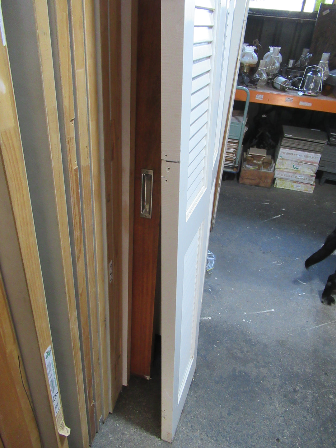 2 Panel Paint Finished  Lourve French Doors 1980H x 302-610W x 30D