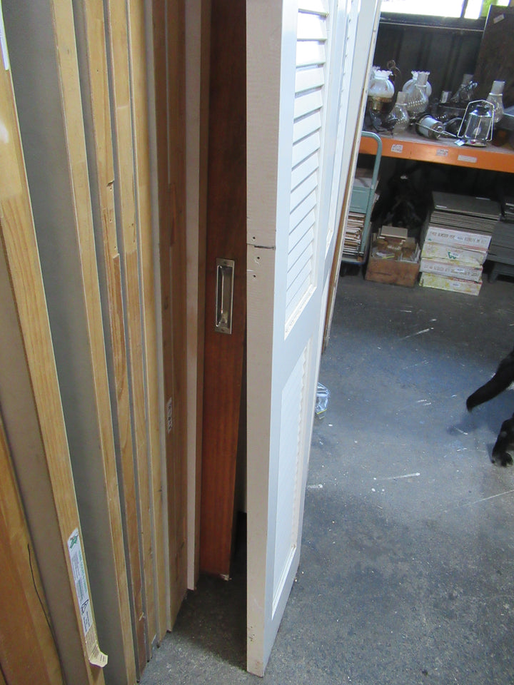 2 Panel Paint Finished  Lourve French Doors 1980H x 302-610W x 30D