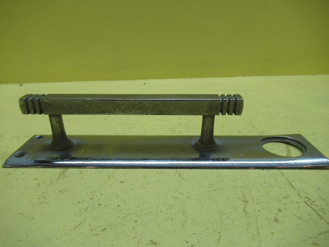 Chrome Art Deco Security Lock Cutout with Pull Handle 240L x 50W x 47D