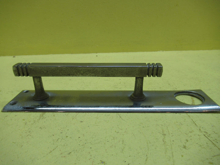 Chrome Art Deco Security Lock Cutout with Pull Handle 240L x 50W x 47D