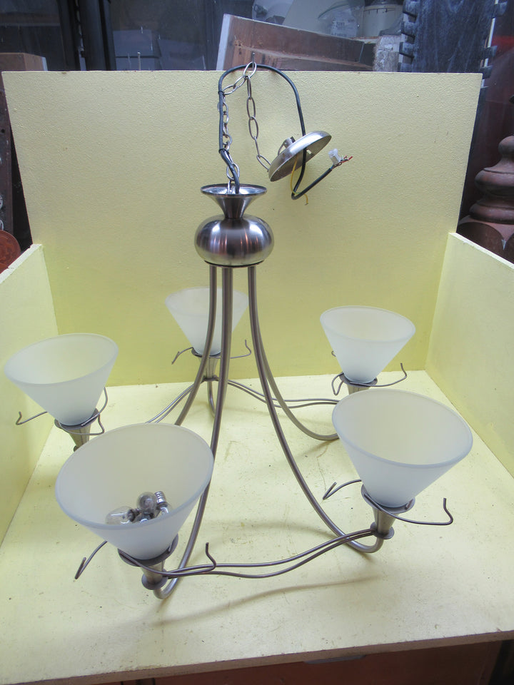 5 Shade Stainless Steel Chandelier 620Dia x 490-1090H