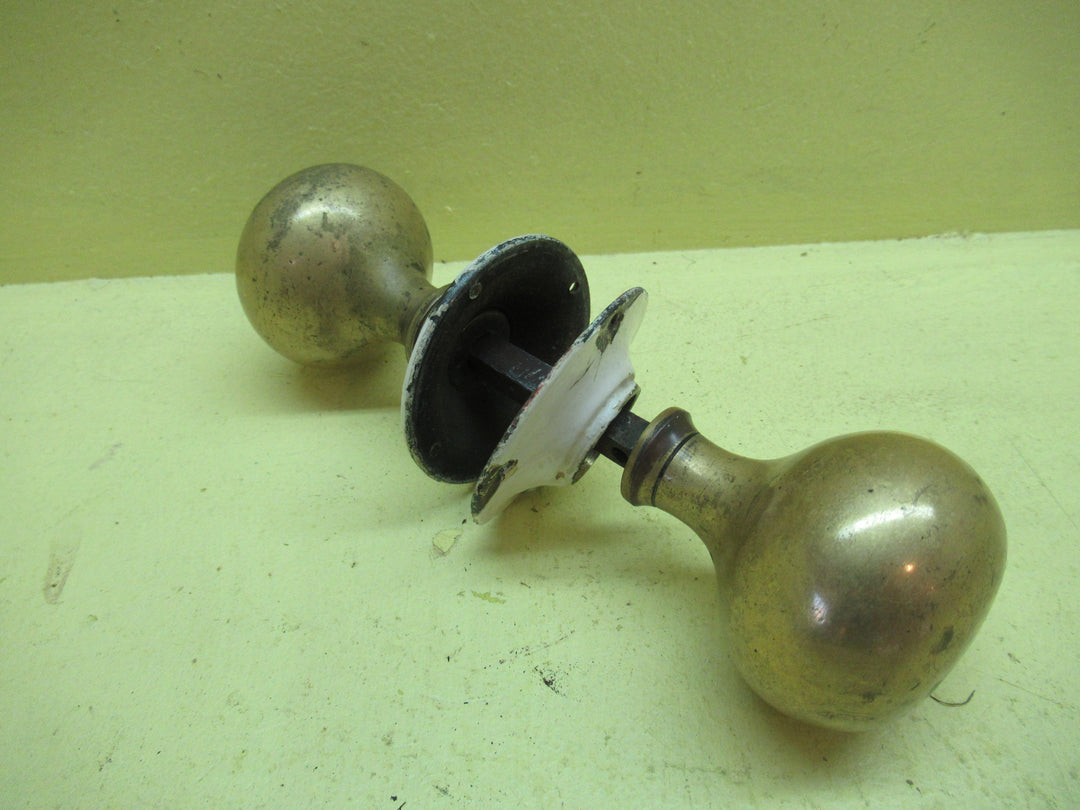 Vintage Brass Ball Knob Handle 52Dia x 70Hx /Plate 58Dia