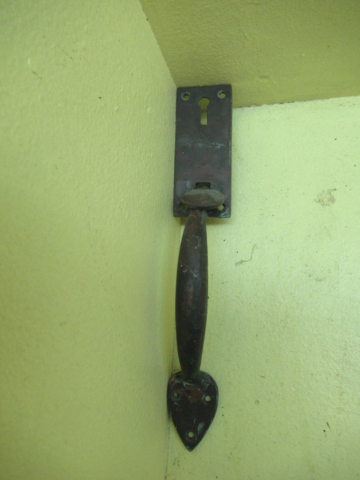 Art Nouveau Pull Handle with Keyhole & Thumb Push 236H x 37W x 42D