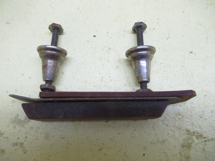 Art Deco Pull Handle with Bakelite sloped Wedge Design with Metal & Bakelite Base and Bell Shaped Mounts 32H x 90W x 17D