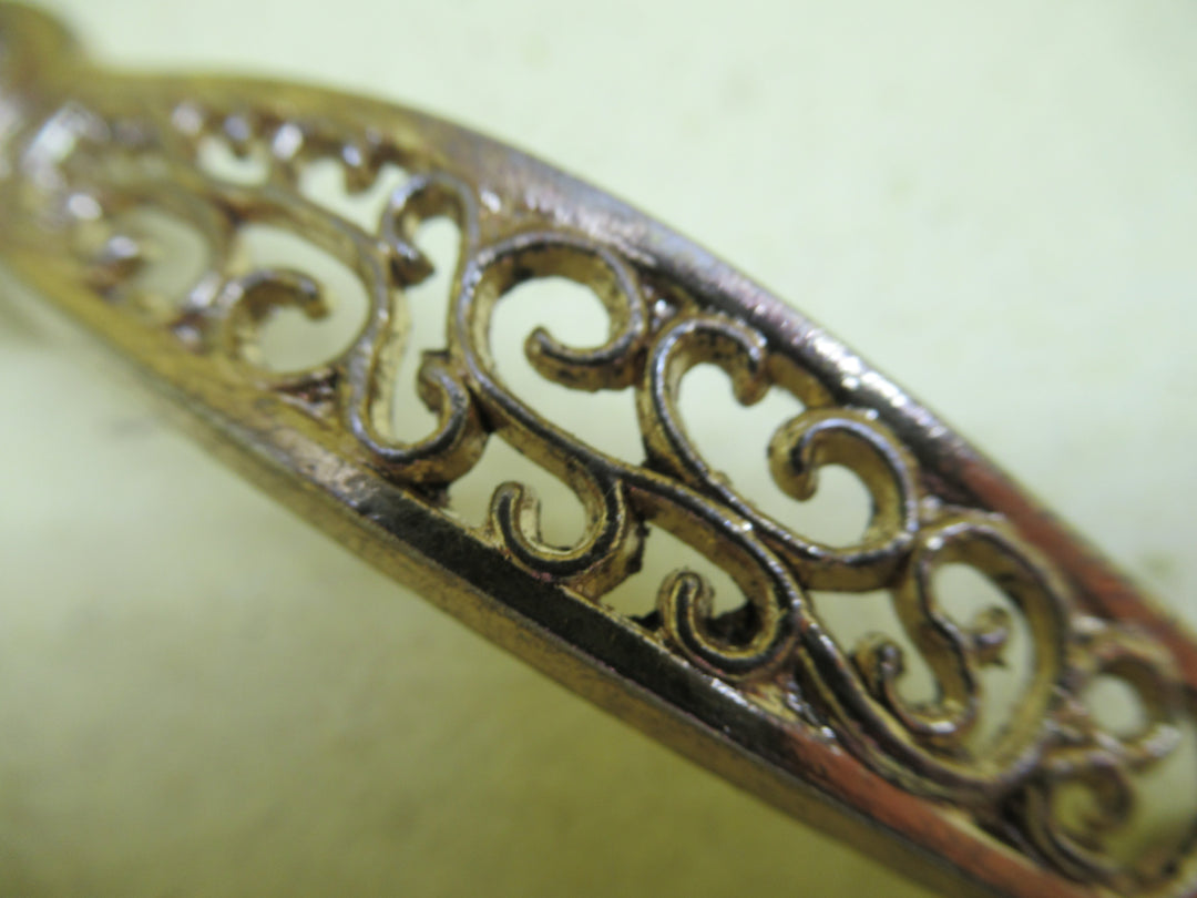 Brass Effect Retro Pull Ornate Handle 21H x 120L/89mm Hole distance