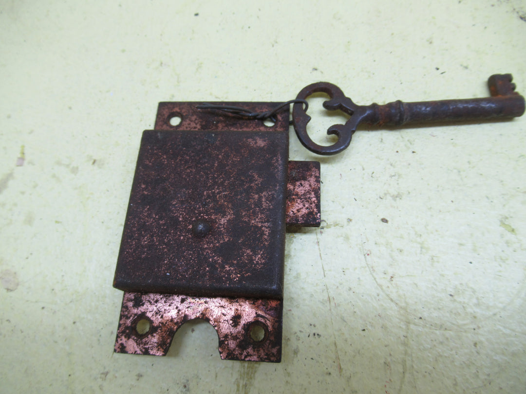 Copper Effect Desk/Cabinet Lock with Ornate Key 75H x 42W