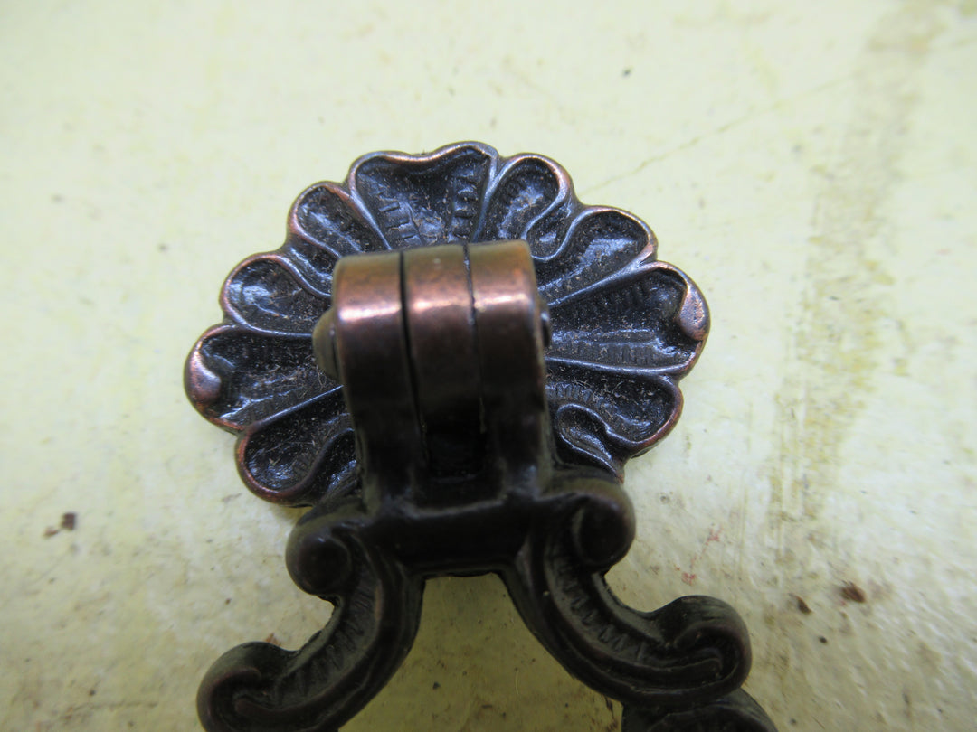 Antique Copper Draw Pull with Ornate Detail  50H x 32W/40mm Drop