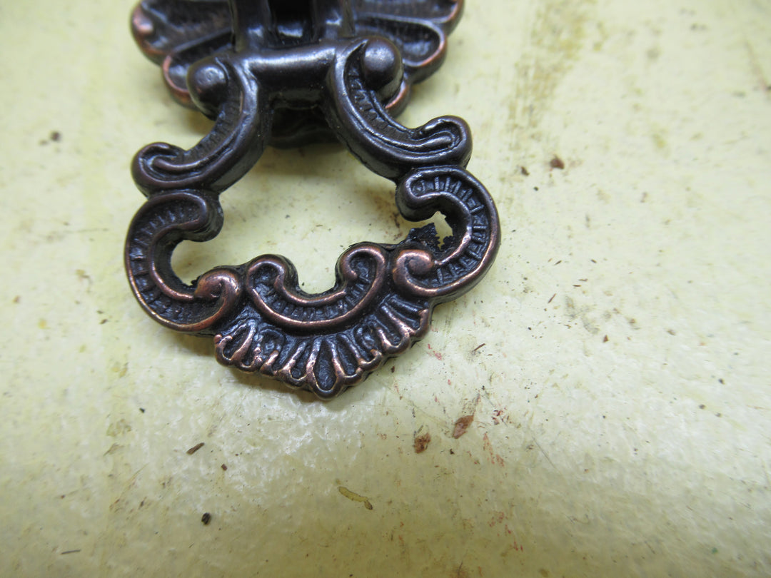 Antique Copper Draw Pull with Ornate Detail  50H x 32W/40mm Drop