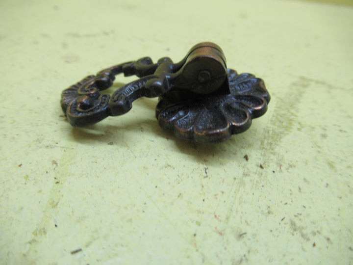 Antique Copper Draw Pull with Ornate Detail  50H x 32W/40mm Drop