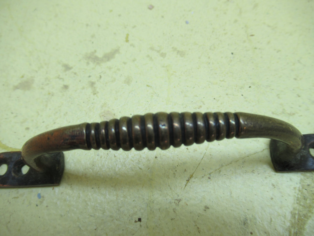 Antique Copper Ribbed Detailed Pull Draw Handle 127L x 37D x 12W