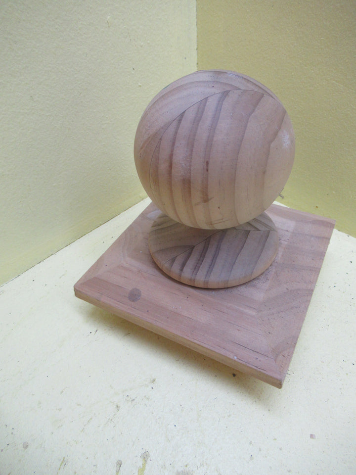 Square Base Knob Newel Topper 145Sq x 90Dia x 160H
