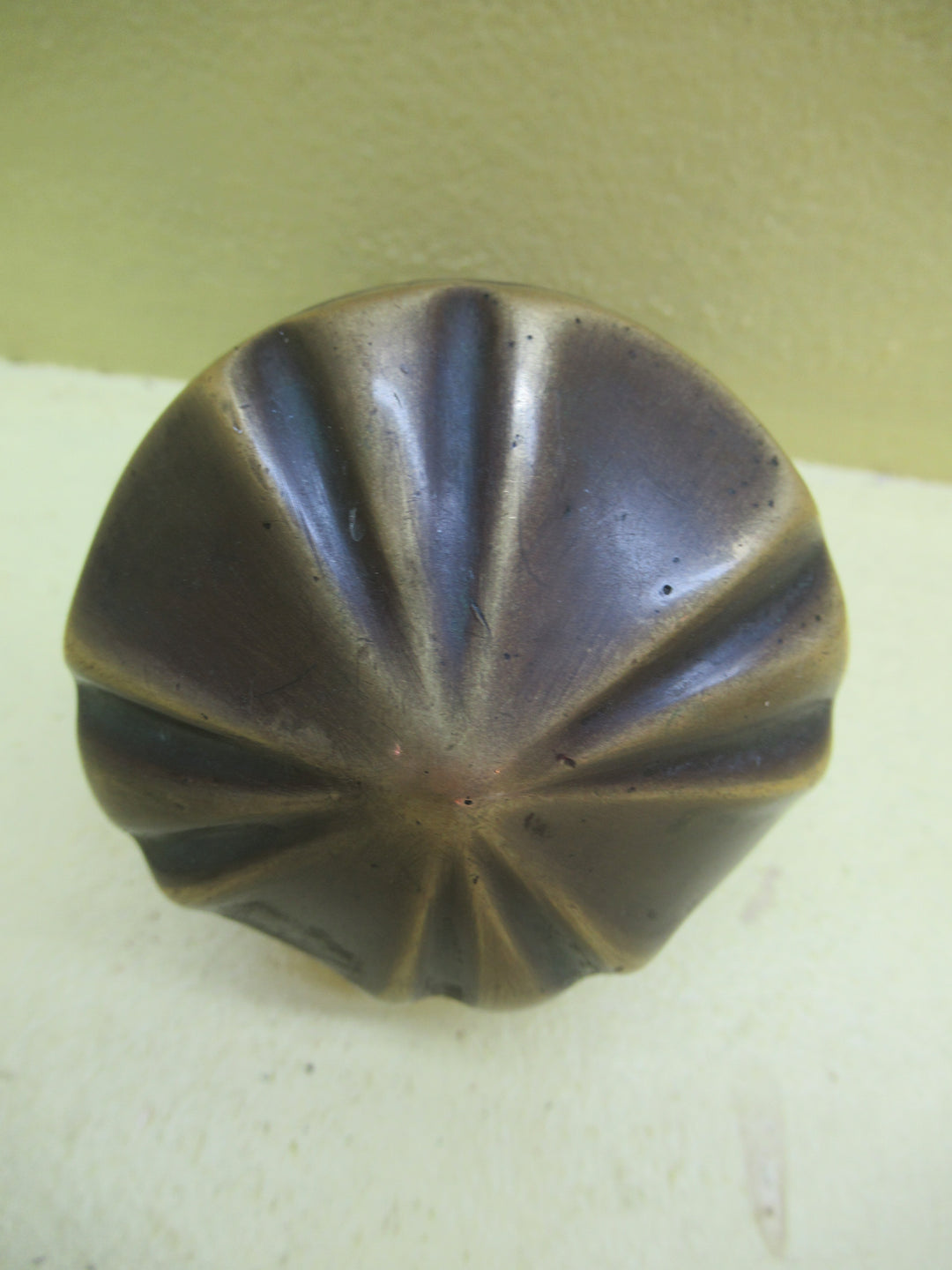 Fluted Antique Bronze Centre Knob with Rose 70Dia x 80H/72Dia Rose