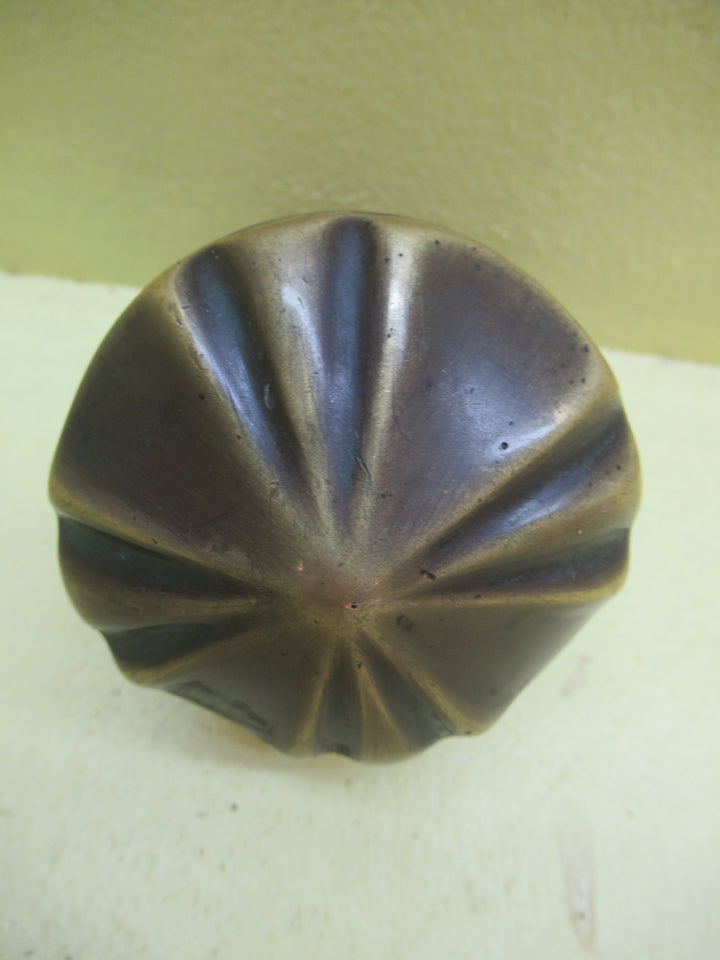 Fluted Antique Bronze Centre Knob with Rose 70Dia x 80H/72Dia Rose