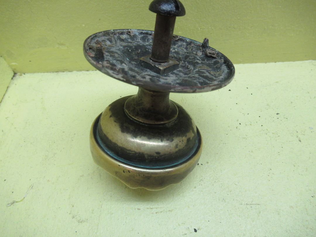 Fluted Antique Bronze Centre Knob with Rose 70Dia x 80H/72Dia Rose