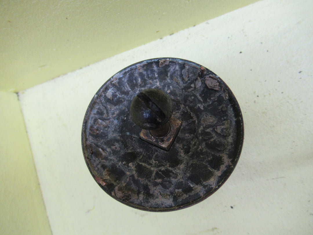 Fluted Antique Bronze Centre Knob with Rose 70Dia x 80H/72Dia Rose
