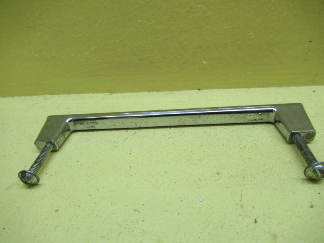 Retro Lincoln Turner 110/7 Pull Handle with Chrome with Black Background with Snowflake Detail 32L x 10W x21D/17 Hole Distance.