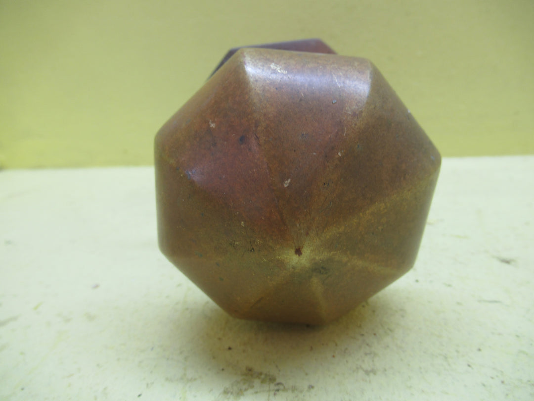 Victorian Bronze Octagonal Pyramid Door Knob with Plate 75Dia x 90H/Plate 80Dia
