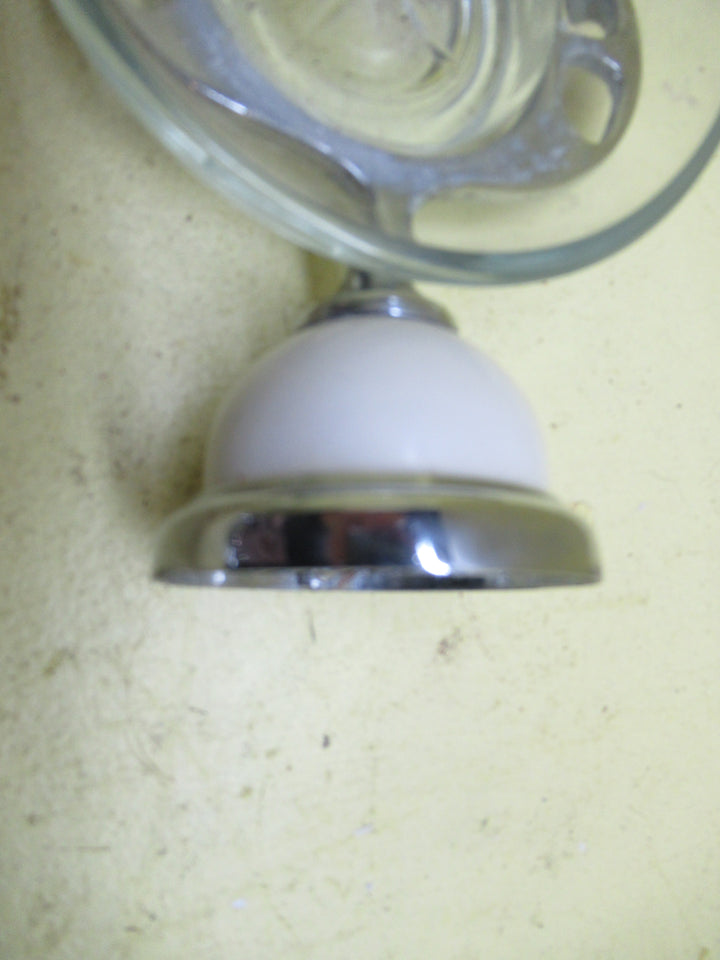 Toothbrush White Emamel & Chrome Holder & Soap Dish 60Dia x 135D x 120W