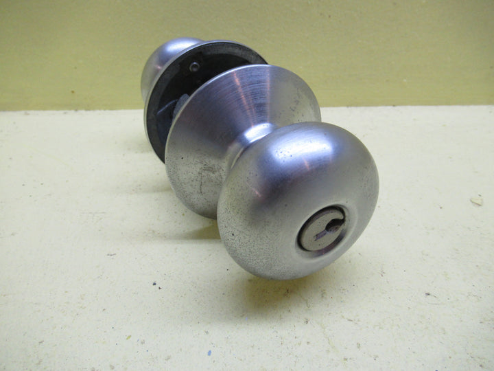 Schlage Brush Steel Knob Thumb Turn/Key handles 53Dia x 55H/Plate 70Dia