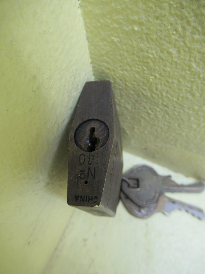Padlock by Master 140 Lock Co with 2 Keys 60H x 40W x 13D