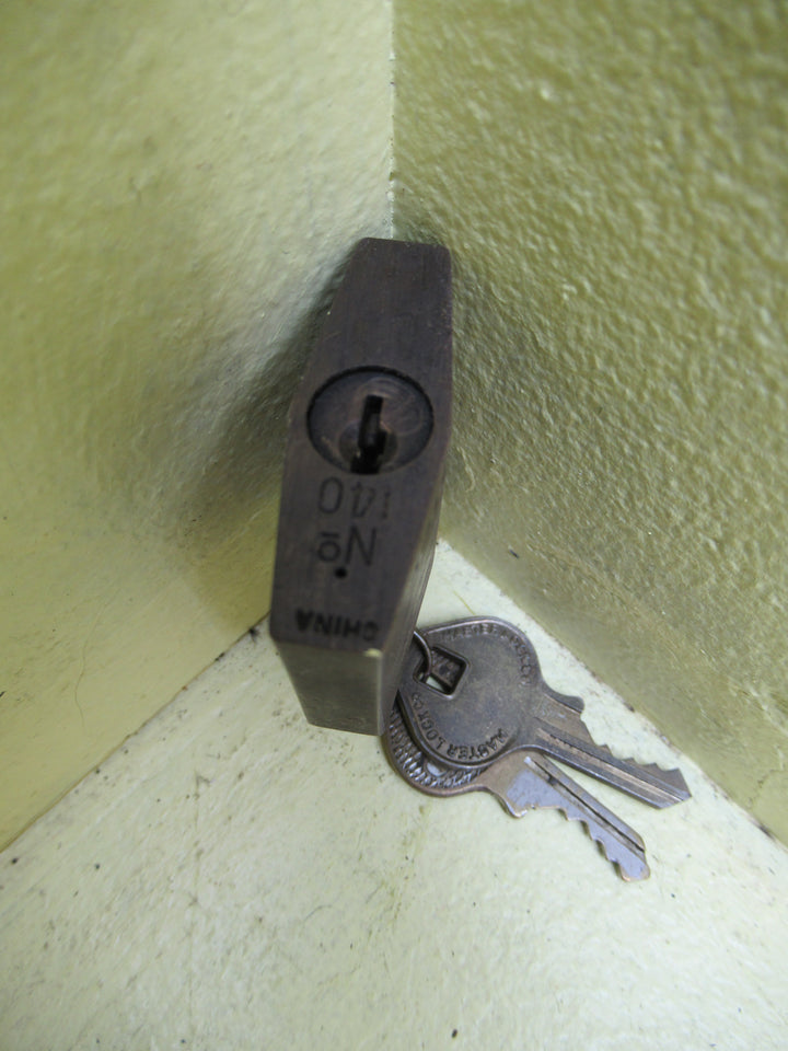Padlock by Master 140 Lock Co with 2 Keys 60H x 40W x 13D