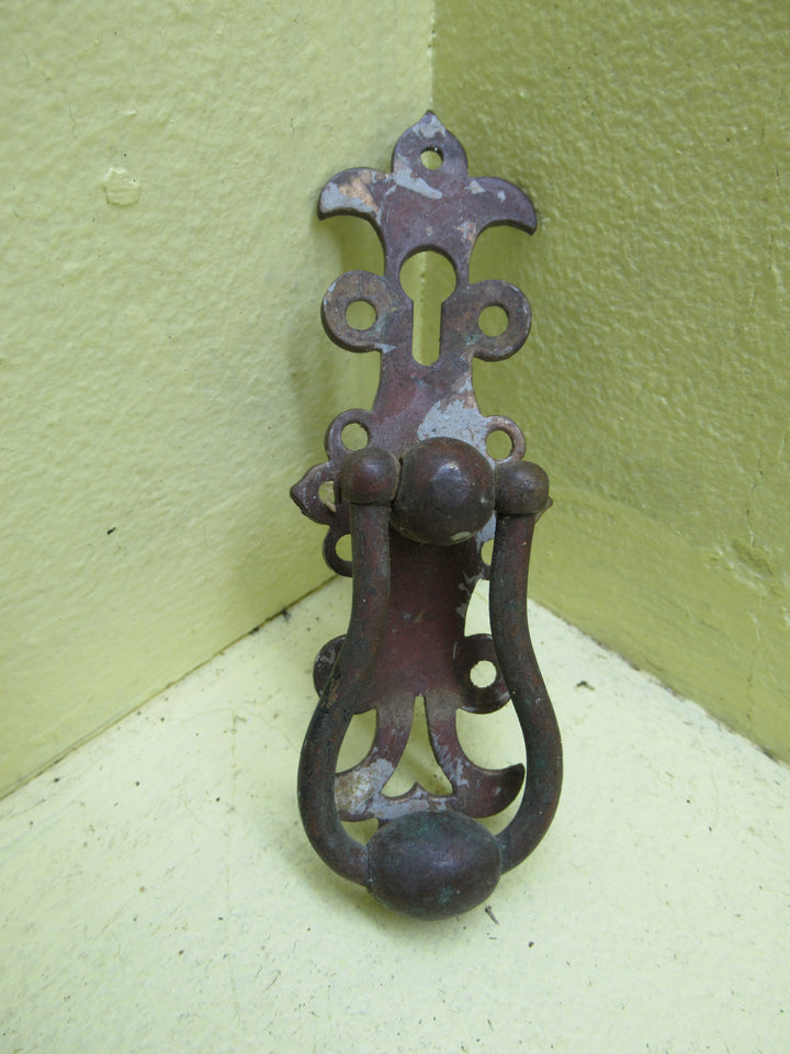 Lacey Victorian Bronze Door Beaded Pull Handle with Key Hole 100L x 36W/20H x 55L