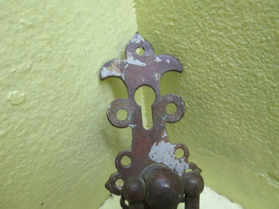 Lacey Victorian Bronze Door Beaded Pull Handle with Key Hole 100L x 36W/20H x 55L