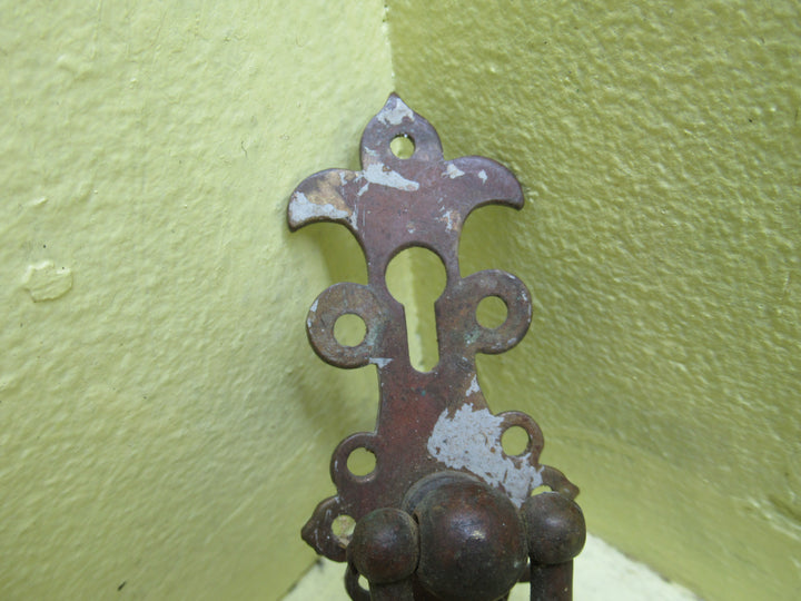 Lacey Victorian Bronze Door Beaded Pull Handle with Key Hole 100L x 36W/20H x 55L