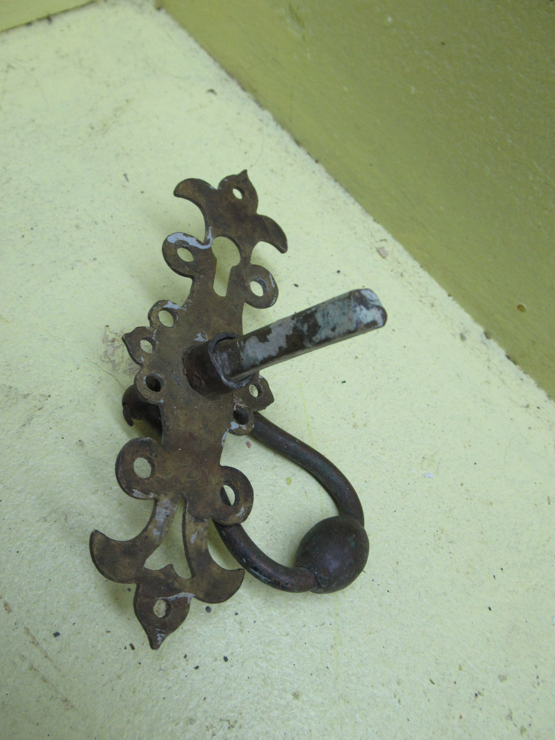 Lacey Victorian Bronze Door Beaded Pull Handle with Key Hole 100L x 36W/20H x 55L