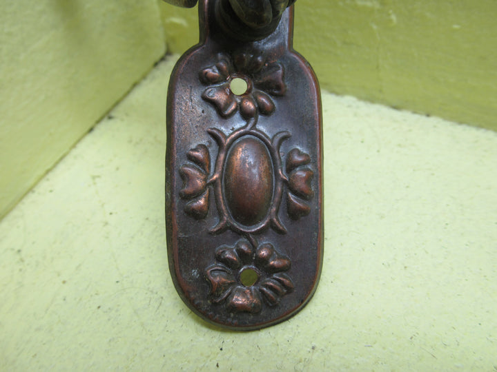 Victorian Wardrobe Drop Pull Door Handle with Flower Design on Plate and Musical Note Pull Drop 90L x 25-30W/Drop 17H x 54L