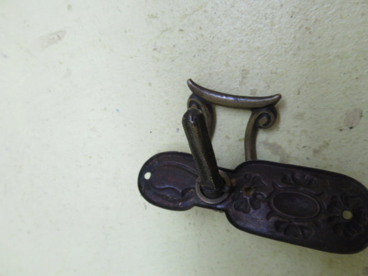 Victorian Wardrobe Drop Pull Door Handle with Flower Design on Plate and Musical Note Pull Drop 90L x 25-30W/Drop 17H x 54L