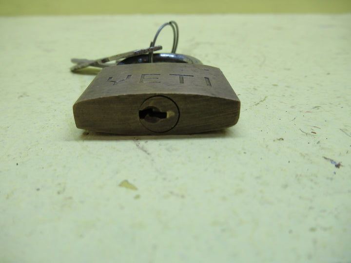 Yeti Padlock Brass & Steel with 3 Key 50H x 35W x 10W