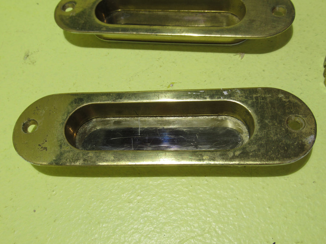 Polish Brass Oval Insert Pull Handle 120L x 34W