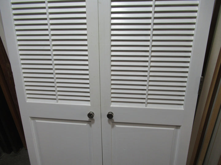 1 Panel & Lourve Paint Finsh French Door 1980H x 520-1040W x 30D