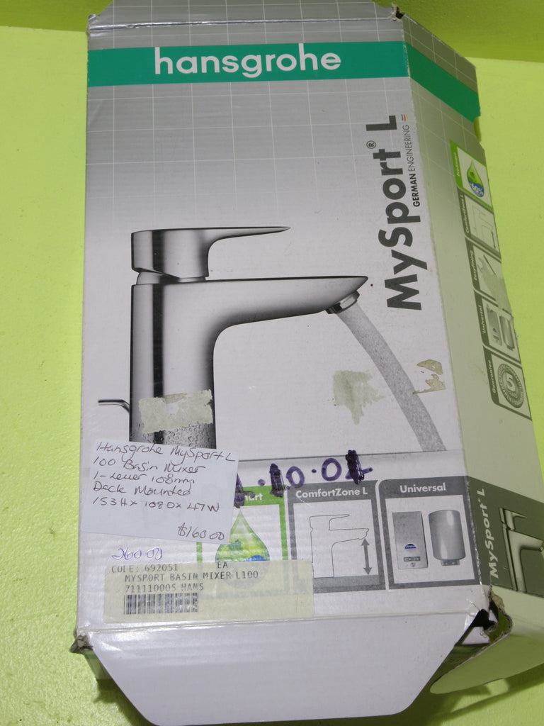 Hansgrohe  MySport L  Basin Mixer  1-Lever mm Deck Mounted 153H x 108D x 47W