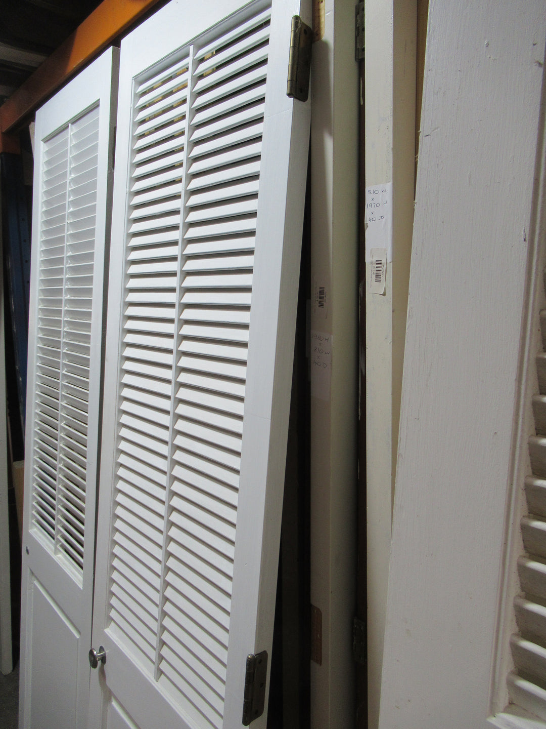 1 Panel & Lourve Paint Finsh French Door 1980H x 520-1040W x 30D