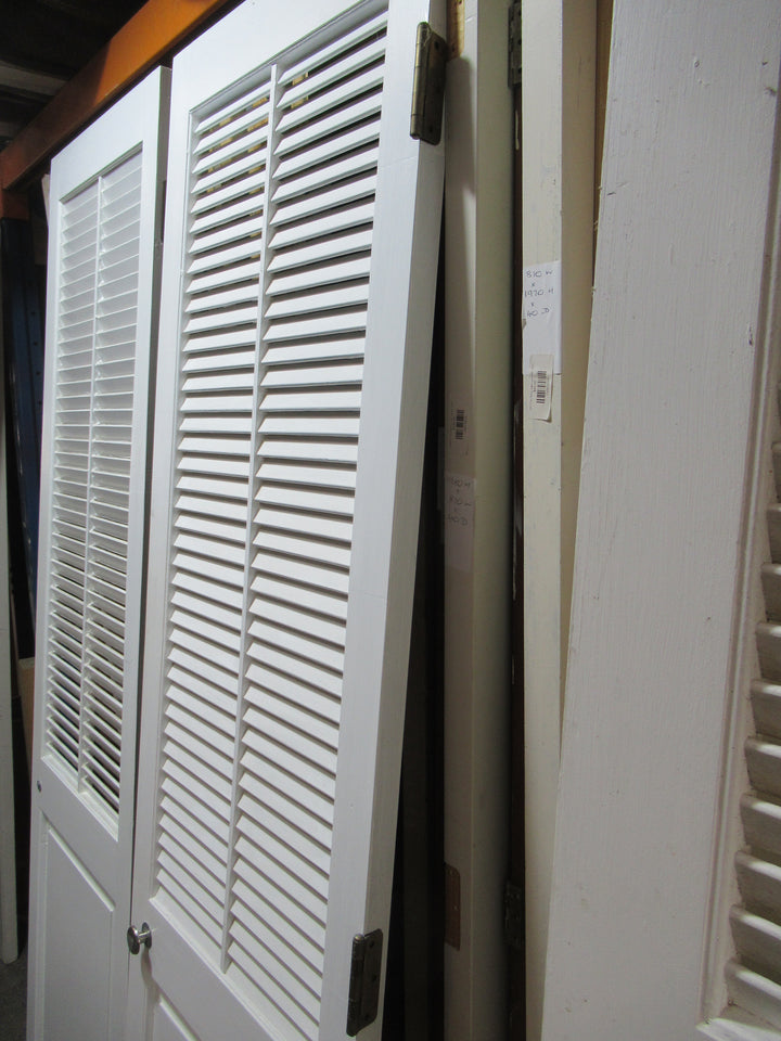 1 Panel & Lourve Paint Finsh French Door 1980H x 520-1040W x 30D