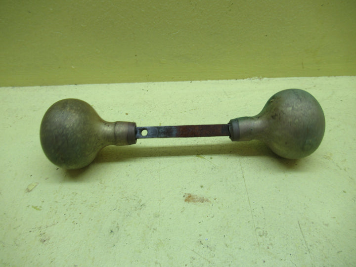 Vintage Sanders Metal with Brass Knob Handles with Rectangele Details Plate 290L x 62W x 7D/Knob 60H x 40Dia