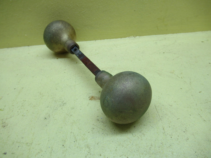 Vintage Sanders Metal with Brass Knob Handles with Rectangele Details Plate 290L x 62W x 7D/Knob 60H x 40Dia