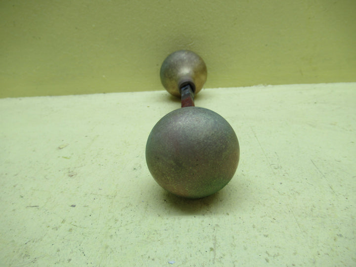 Vintage Sanders Metal with Brass Knob Handles with Rectangele Details Plate 290L x 62W x 7D/Knob 60H x 40Dia