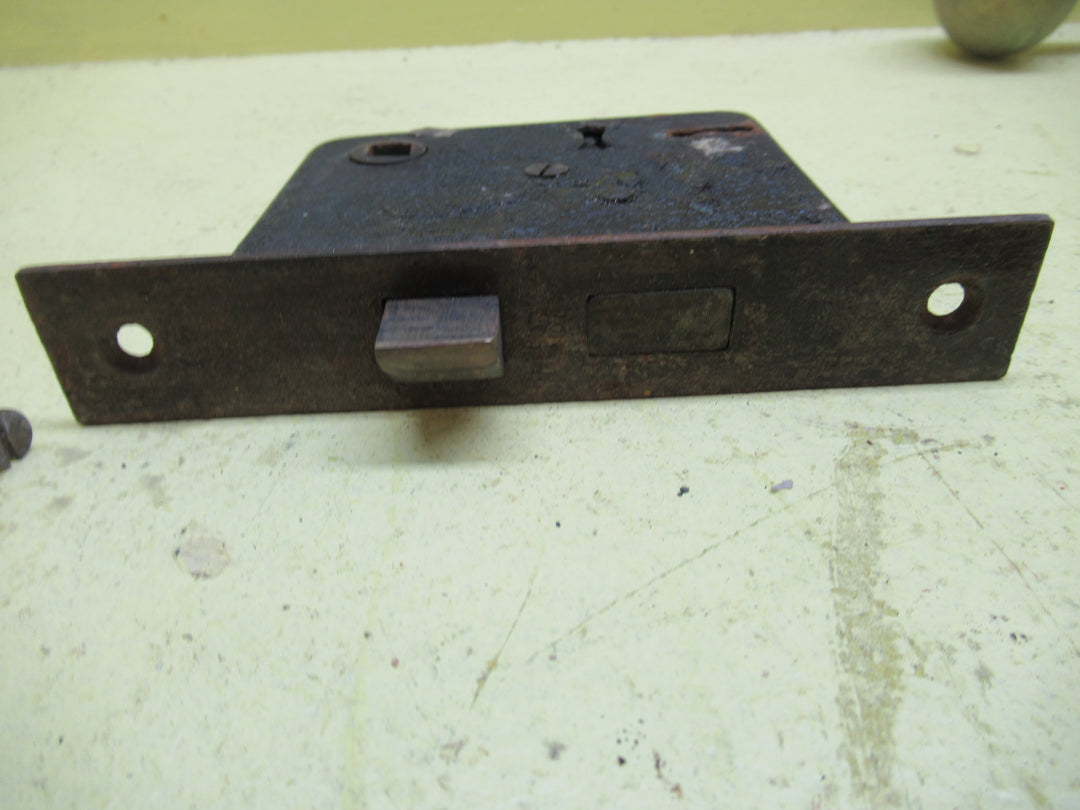 Vintage Sanders Metal with Brass Knob Handles with Rectangele Details Plate 290L x 62W x 7D/Knob 60H x 40Dia