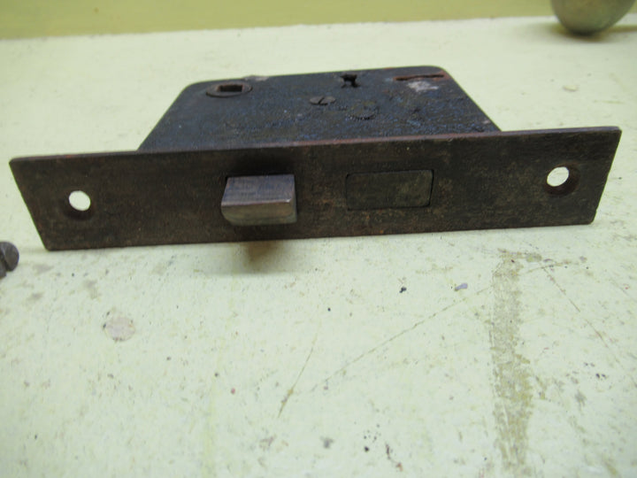 Vintage Sanders Metal with Brass Knob Handles with Rectangele Details Plate 290L x 62W x 7D/Knob 60H x 40Dia