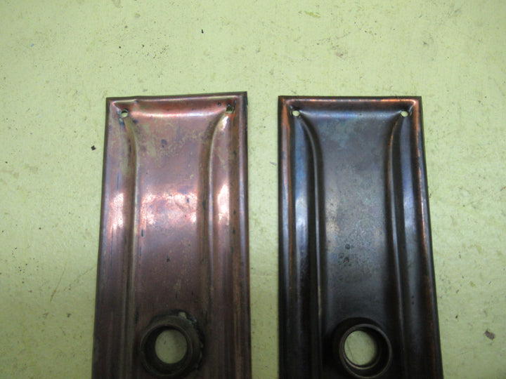 Victorian Thin Rectange Antique Bronze Plate with Ribbed Waist Detail 290H x 62W