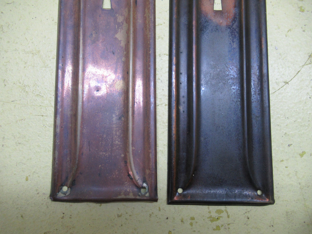 Victorian Thin Rectange Antique Bronze Plate with Ribbed Waist Detail 290H x 62W