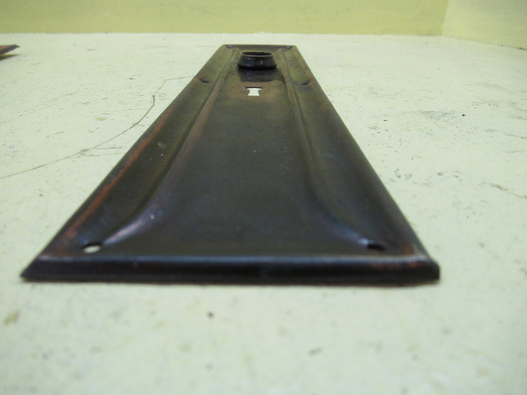 Victorian Thin Rectange Antique Bronze Plate with Ribbed Waist Detail 290H x 62W