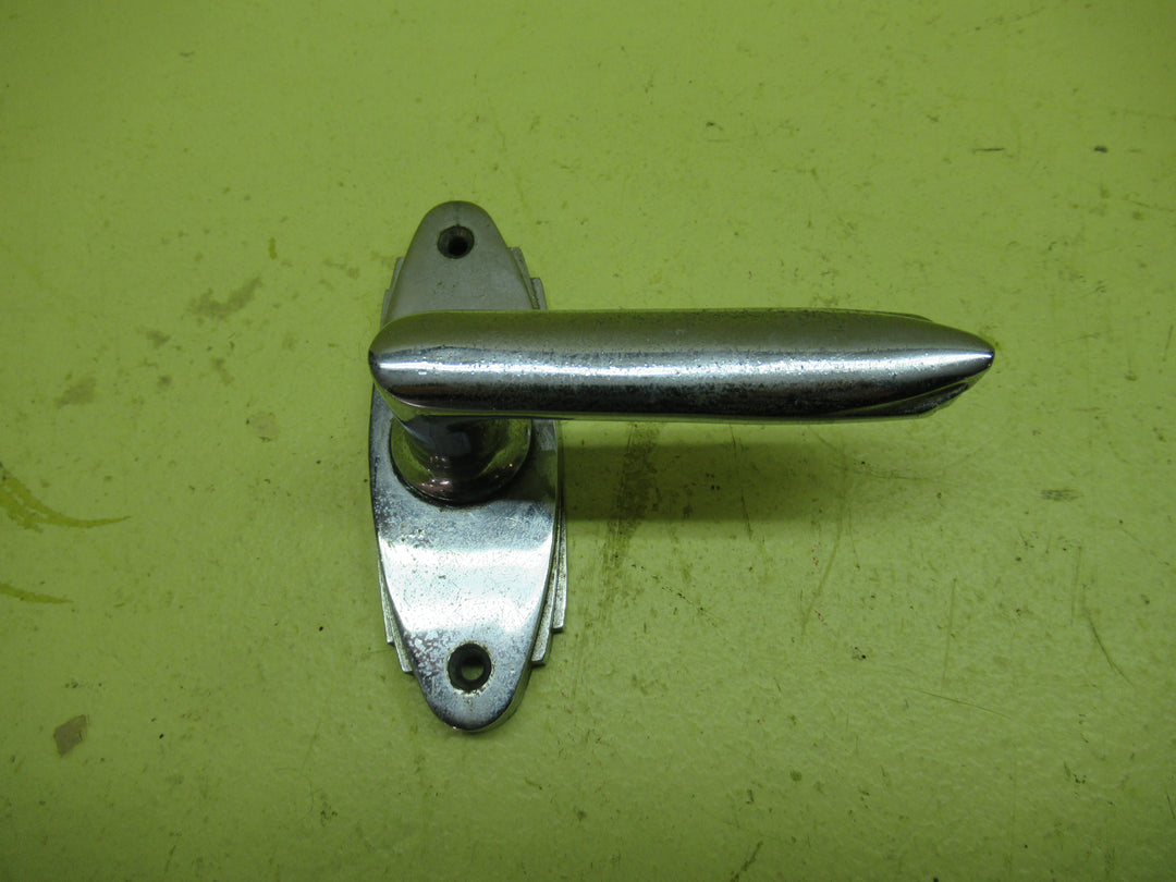 Art Deco Chrome  Stepped Yale Door Plate with Tapered Lever Handle 100L x 30W/Lever 45H x 85L