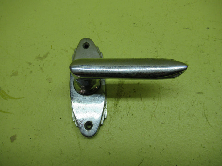 Art Deco Chrome  Stepped Yale Door Plate with Tapered Lever Handle 100L x 30W/Lever 45H x 85L