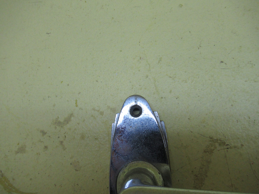 Art Deco Chrome  Stepped Yale Door Plate with Tapered Lever Handle 100L x 30W/Lever 45H x 85L