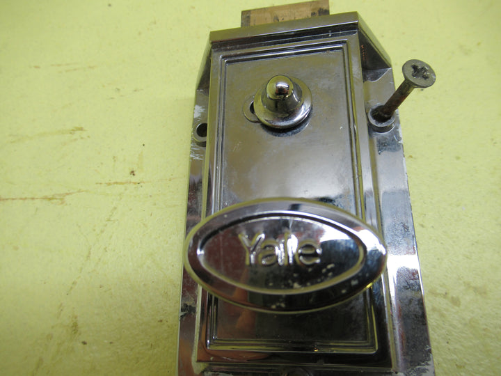 Art Deco Chome Yale Rectangle Stepped Night Latch Chome 90Lx 60W x 30D